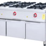 Range and Cabinet - 6 Burners - 150x100 - Gas — DRN professional kitchen equipment
