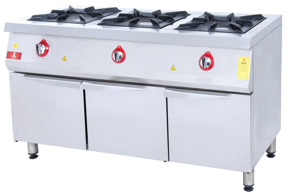 Range and Cabinet - 3 Burners - 150x60 - Gas — DRN professional kitchen equipment