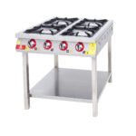 Range and Bottom-Shelf - 4 Burners - 80x80 - Gas — DRN professional kitchen equipment