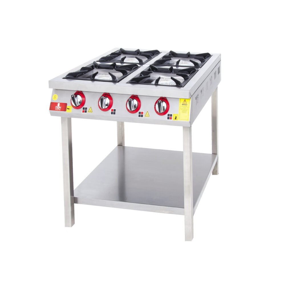 Range With Bottom Shelf 4 Burners - 80x90 - Gas — DRN professional kitchen equipment