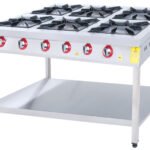 Range and Bottom-Shelf - 6 Burners - 150x100 - Gas — DRN professional kitchen equipment