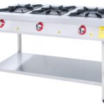 Range and Bottom-Shelf - 3 Burners - 150x60 - Gas — DRN professional kitchen equipment