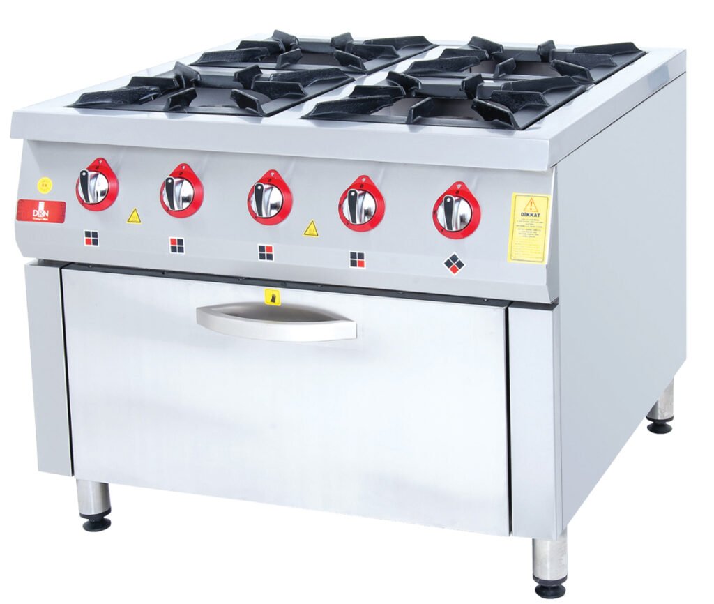 Range and Oven - 4 Burners - 100x100 - Gas — DRN professional kitchen equipment