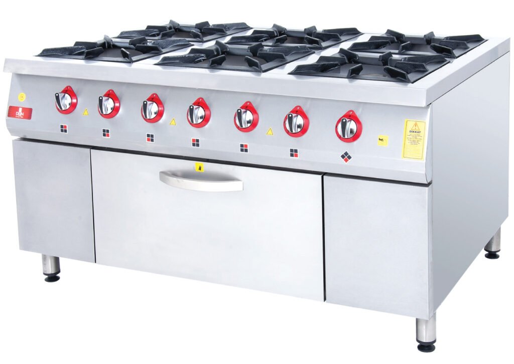 Range and Oven - 6 Burners - 150x100 - Gas — DRN professional kitchen equipment