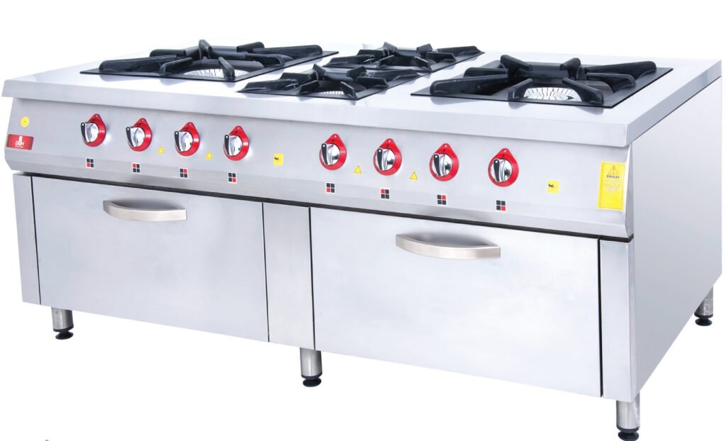 Range and Oven - 6 Burners - 200x100 - Gas — DRN professional kitchen equipment