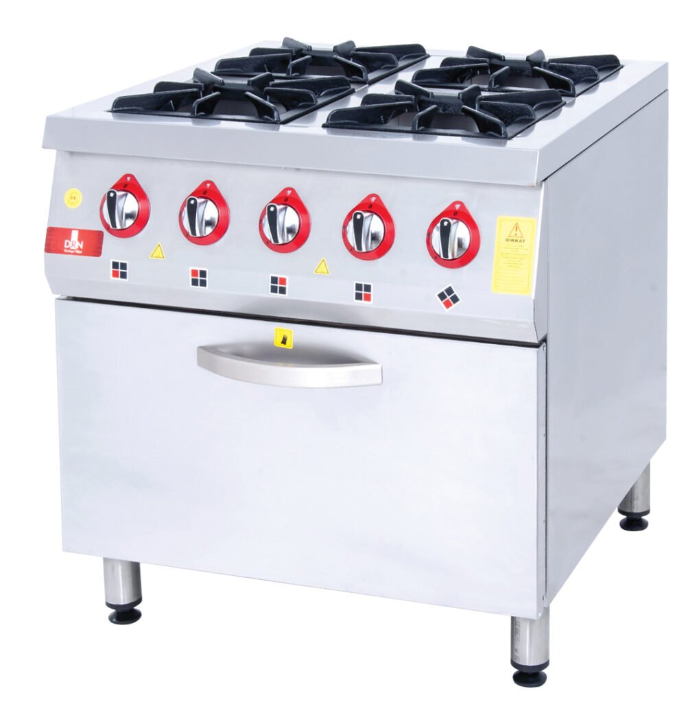 Range and Oven - 4 Burners - 80x80 - Gas — DRN professional kitchen equipment
