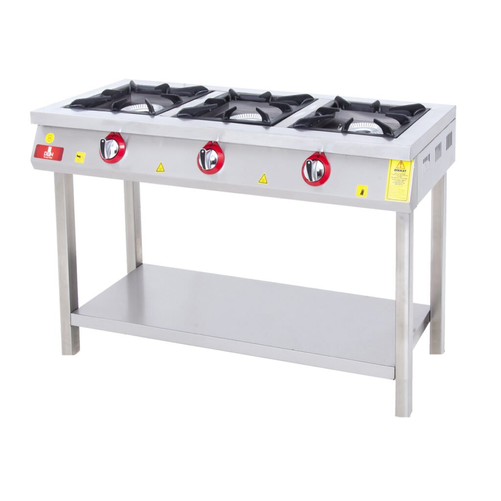 Range and Bottom-Shelf - 3 Burners - 120x45 - Gas — DRN professional kitchen equipment